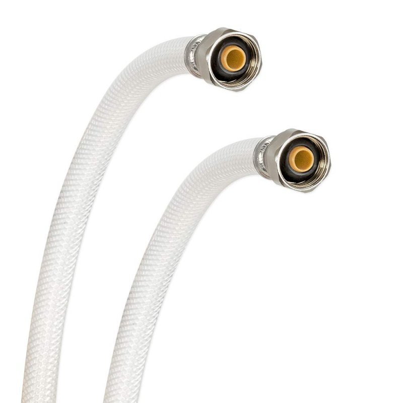 Eastman 1 2 Inch Fip Flexible Faucet Connector Pvc Supply Hose Line With Nickel-plated Brass Nuts 12 Length White 48902