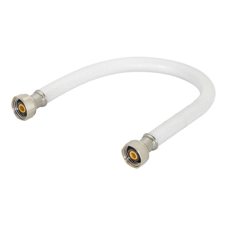 Eastman 1 2 Inch Fip Flexible Faucet Connector Pvc Supply Hose Line With Nickel-plated Brass Nuts 12 Length White 48902