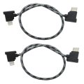 Upgraded 2-pack 30cm 11 8inch Charging Data Transfer Cable Wire Forroyal Air Remote Control Fr Pocket 2 Osmo Ptz Camera Drone 