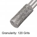 Uxcell Diamond Burrs Grinding Drill Bits For Carving Rotary Tool 1 4-inch Shank 8mm Cylindrical 120 Grit 10 Pcs