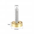 Uxcell Mirror Screws Decorative Caps Cover Nails Polished Gold 12mm 4pcs