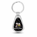 Ipick Image Compatible With Dodge Scat-pack Full Color Real Carbon Fiber Chrome Metal Teardrop Key Chain