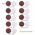 45pcs 6 Inch Hole Hook And Loop Sanding Discs Set 80 100 120 150 180 240 320 400 600 Grit Aluminum Oxide Sandpaper