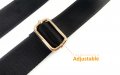 Versakits Black Bag Strap With Light Gold Buckles 1-1 2 Inch Wide Universal Replacement Adjustable Shoulder Belt Fors Messenger