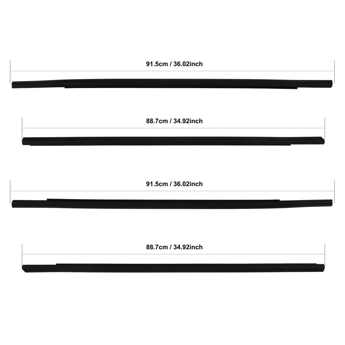 4pcs Car Outer Door Window Molding Trim Weatherstrip Seal For 2016-2021 Honda Civic 4 Sedan Replace 72450-tea-t01 72410-tea-t01