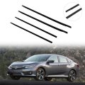 4pcs Car Outer Door Window Molding Trim Weatherstrip Seal For 2016-2021 Honda Civic 4 Sedan Replace 72450-tea-t01 72410-tea-t01