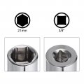 Uxcell 3 8-inch Drive 21mm 6-point Shallow Socket Metric Cr-v