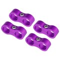4 Pcs An8 Car Hose Separator Clamp Aluminum Alloy Fuel Line Mounting Divider Fitting Adapter For Oil Gas Water Brake Purple 