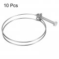 Uxcell 10pcs Double Wire Hose Clamp 108-115mm Adjustable Stainless Steel Clips With M8 Bolt For Dust Collection Pump Pipe