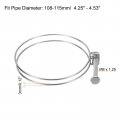 Uxcell 10pcs Double Wire Hose Clamp 108-115mm Adjustable Stainless Steel Clips With M8 Bolt For Dust Collection Pump Pipe