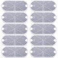 Tallew 10 Pack Front Reflector Oval For Driveway Fence Gate Posts Trailers Safetys Automobiles Boats Mailboxes Reflector With 