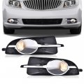 G-plus Front Bumper Fog Lights Cover Trim Compatible With Buick Lacrosse 2010 2011 2012 2013 Driver Passenger Side Lamps Clear