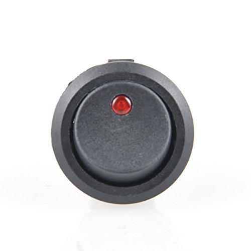 Red Round Rocker Toggle Led Switch 12v Dc 20a 3 Pin Spst On Off Illuminated Control For Car Marine Rv Boat Pieces