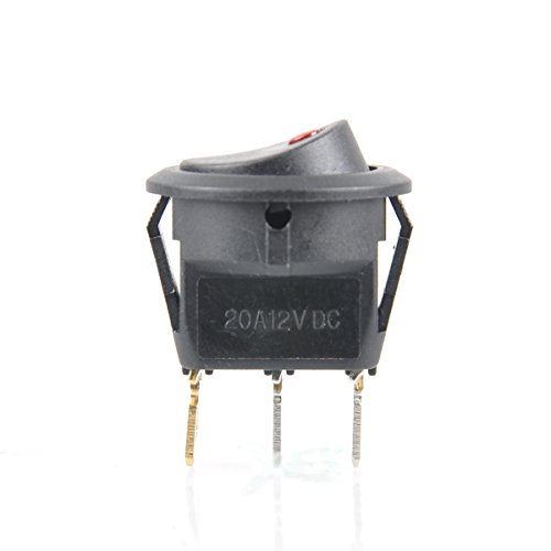 Red Round Rocker Toggle Led Switch 12v Dc 20a 3 Pin Spst On Off Illuminated Control For Car Marine Rv Boat Pieces