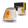 Parking Cornering Light Pair For 1989 1991 Toyota Pickup Dlx Sr5 Driver And Passenger Side Amber Clear Lens With Gray Trim