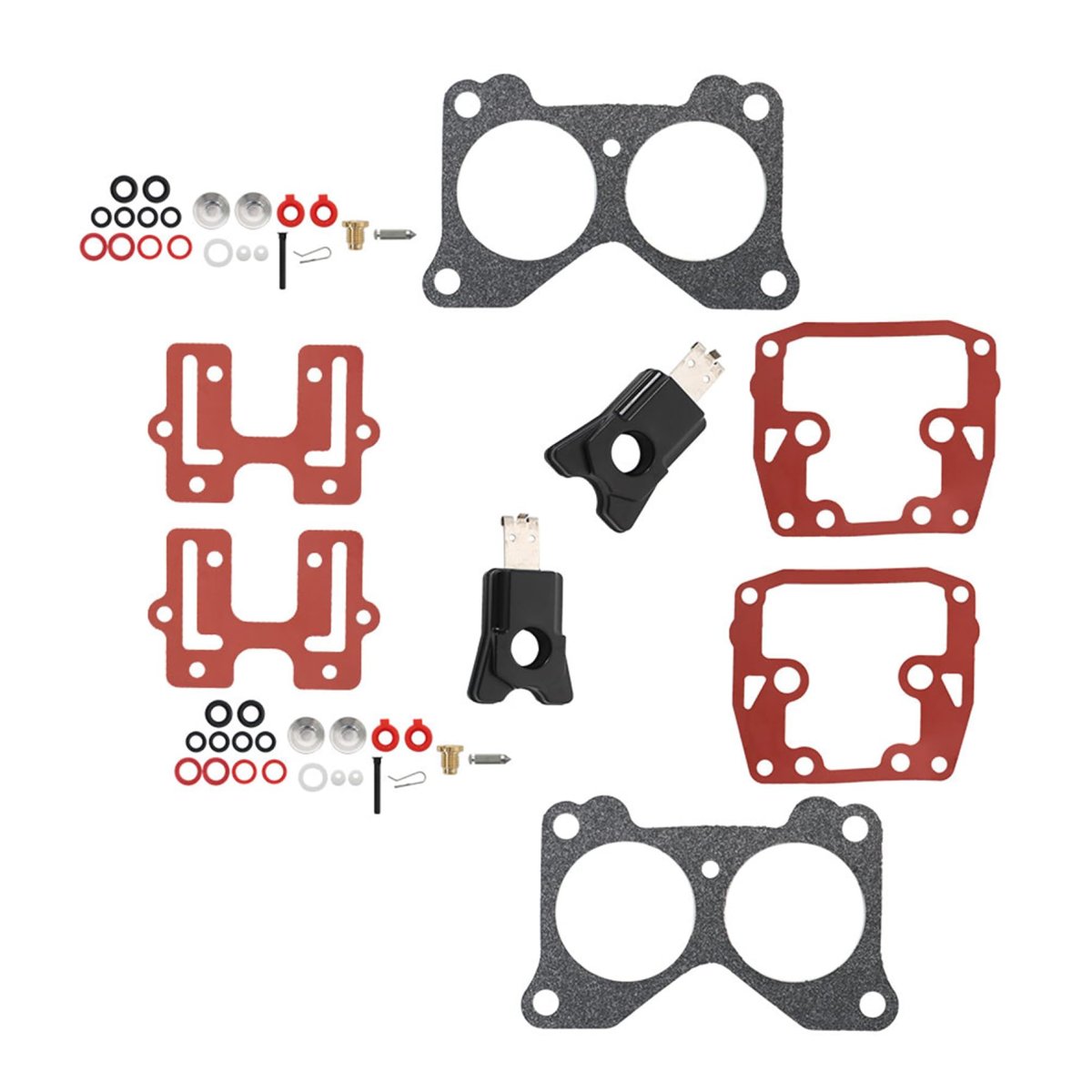 Set Of 2 Carburetor Repair Kit With Float For Evinrude Johnson Omc V4 V6 Crossflow Replaces 390055 392550 398526 434888 435443