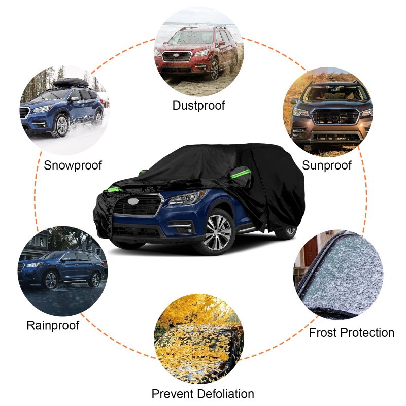 Waterproof All Weather Car Cover For 2019 2020 2021 2022 2023 2024 2025 2026 Subaru Ascent 6 Layers With Cotton Liner Zipper