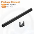 Pvc Rigid Tube 300mm Length Round Pipe Tubing 21mm Id 25mm Od Plastic With Clamp For Aquarium Water Cooling System Cable Sleeve