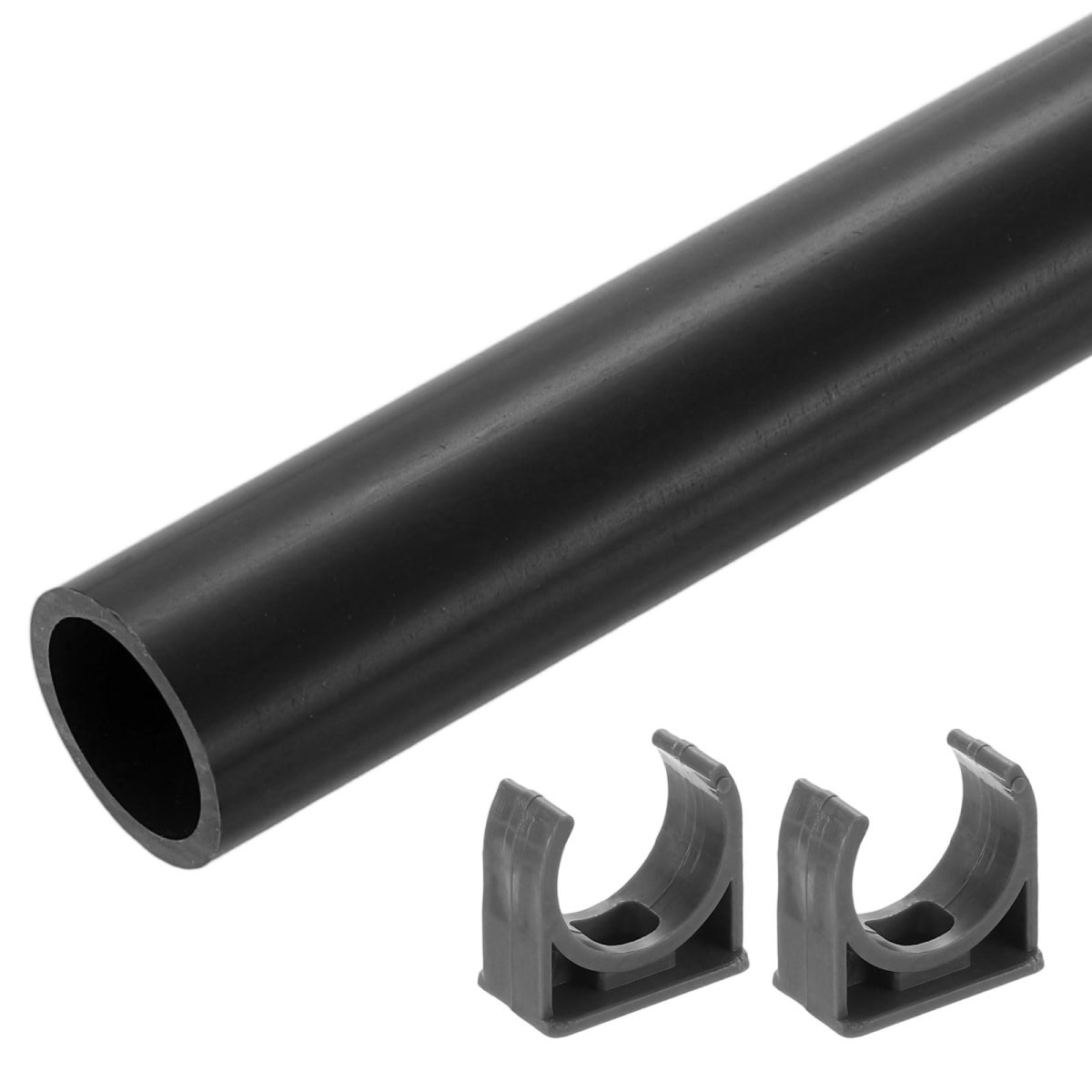Pvc Rigid Tube 300mm Length Round Pipe Tubing 21mm Id 25mm Od Plastic With Clamp For Aquarium Water Cooling System Cable Sleeve