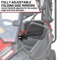 Sautvs Adjustable Side Mirrors For Honda Pioneer 1000 16-23 High-definition Clear Wider Folding Exterior Rearview Mirror