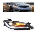 Hecasa Right Headlight Assembly W Led Drl For 2016-2017 Chrysler 200 Lx C Limited S Replacement 68284783aa Clear Lens Black 