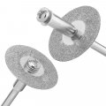 Gathertool 5pcs 22mm Emery Diamond Cutting Blades Drill Bitand 1pc Mandrel For Tile Cleaner Beauty Stitch Discs Home Tool