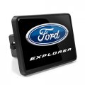 Ipick Image Compatible With Ford Explorer Uv Graphic Black Metal Face-plate On Abs Plastic 2 Inch Tow Hitch Cover