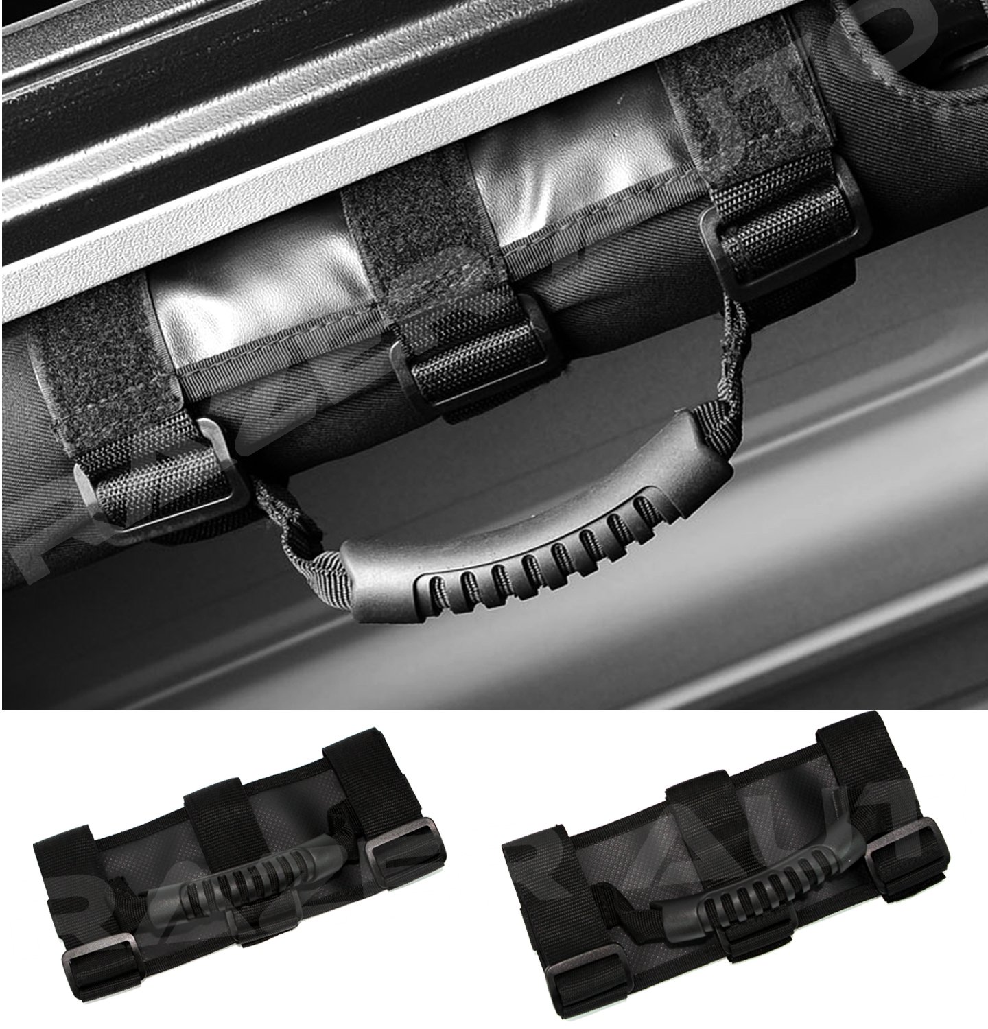Razer Auto Black Extreme Ultimate Unlimited Roll Bar Side Grab Handle Pair For 87-16 Jeep Wrangler Jk Tj Yj Cj Rubicon