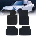 Black Velour Front Rear Floor Mats Carpet For Mini Cooper F55 F56 F57 2014-2024 