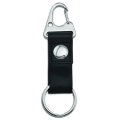 Unc Asheville Bulldogs Logo Keychain With Leather Fabric Belt Clip-on Carabiner 