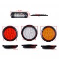 Astra Depot 4pcs Amber White Ultra Slim 4-led Warning Emergency Strobe Lights And 2 Red 4 Round 12-led Truck Trailer Tail Light