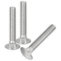 1 4-20x1-1 4 Carriage Bolt 10pcs Round Head Square Neck Screws 304 Stainless Steel Fully Threaded Silver 