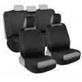 Motor Trend Two Tone Premium Front Seat Covers With Waterproof Rear Protector A Extended Bench Side Coverage For Car Truck Van 