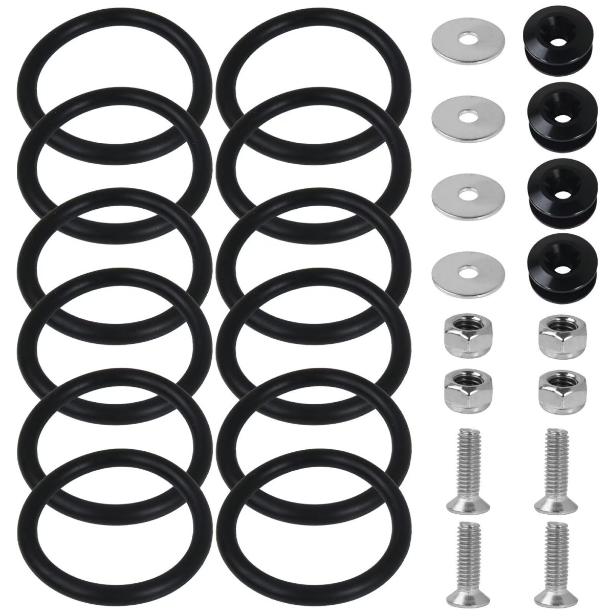 Grabote Universal Bumper Clips Front Rear Quick Release Kit Holders Compatible With Cars 4x Black Tabs And 12x Customized