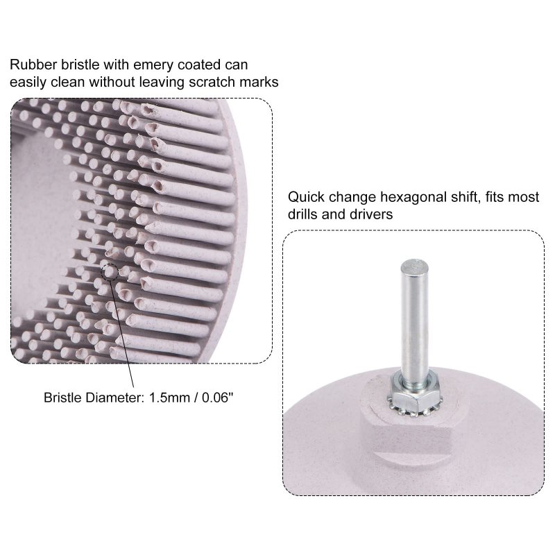 3inch Bristle Disc 120 Grit Abrasive Coating Removal With 1 4 Inch Round Shank For Metalworking And Remove Stubborn Coatings