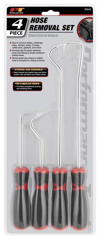 Performance Tool W943 13-inch Long And Short Shaft Hose Removal With Tri-lobular Grips Heat-treated Plated For Durability