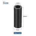 Uxcell 100pcs Nylon Round Spacers 4mm Id 7mm Od 20mm Height Screws Without Threaded Plastic Spacer For M4 Black