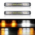 Usonline911 2pcs 24led Ipx-4 18 Different Flashing Patterns Emergency Light Bars Amber White For Construction Towing