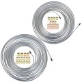 Brake Line Tubing Kit 3 16 And 1 4 Inch Zinc Double Galvanized Steel Replacement For Roll Anti-rust Cars Trucks Hydraulic Fuel 
