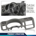 Dashboard Bezel Cluster Dash Trim Double Din For Chevy Blazer S10 Gmc Jimmy Sonoma 1998-2004 Gray