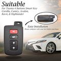 Vitodeco Toyota Genuine Leather Keyless Entry Remote Control Smart Case Cover With Key Chain For Corolla Camry Avalon Rav 4
