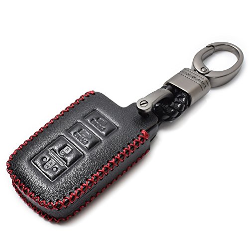 Vitodeco Toyota Genuine Leather Keyless Entry Remote Control Smart Case Cover With Key Chain For Corolla Camry Avalon Rav 4