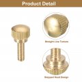 Uxcell M4x12mm Knurled Thumb Screws 4pcs Brass Bolts With Shoulder Grip Knobs Fasteners Tone