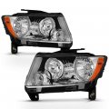 Chrome Housing Oe-style Projector Headlamp Assembly For 2011-2013 Jeep Grand Cherokee Halogen Model Driver Passenger Side 