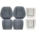 Front Driver Passenger Side Replacement Leather Bottom Top Seat Cover Foam Cushion Gray For Dodge Ram 1500 Laramie 2006 2007 