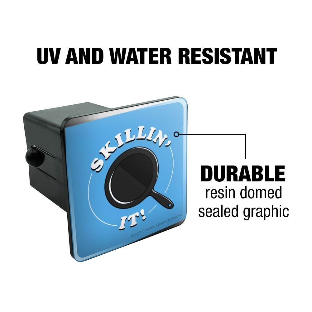 Skillin It Killing Skillet Cooking Funny Tow Trailer Hitch Cover Plug For 2 In Receivers Black Abs Plastic With Uv Resistant