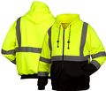Pyramex Rszh3210x4 Hi-vis Lime Safety Zipper Sweatshirt With Black Bottom 4x-large Green 