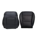 Driver Side Bottom And Top Lean Back Perforated Leather Seat Cover Black For Outback 2015 2016 2017 2018 2019 White Stitching 