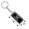 Graphics More Rectangle Honda Logo Keychain In Chrome Plated Metal