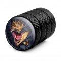 T-rex Dinosaur Ripping Valve Stem Caps For Tire Rim Wheel Aluminum Black